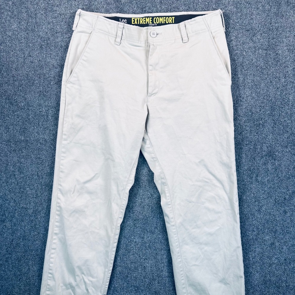 Lee Extreme Comfort Straight Fit Pants Men's 34x30 Khaki Tan Performance Chino - Picture 2 of 10